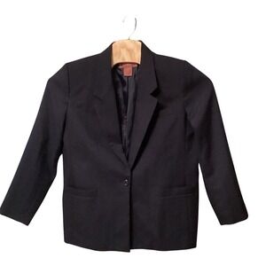 Worthington Kids Black Single Button Tailored Blazer Jacket Size 16 Formal